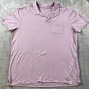 MARINE LAYER Polo Shirt Mens Medium Large Purple Summer Preppy Casual Light
